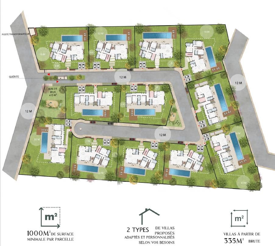 Atlas Sunset — plan de masse et distribution des lots
